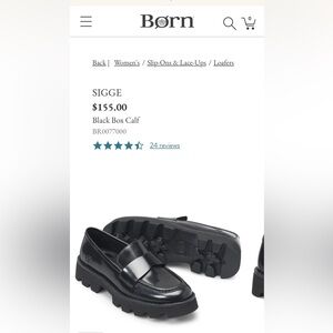 Born Black Sigge Loafers NWOT size 7.5 M